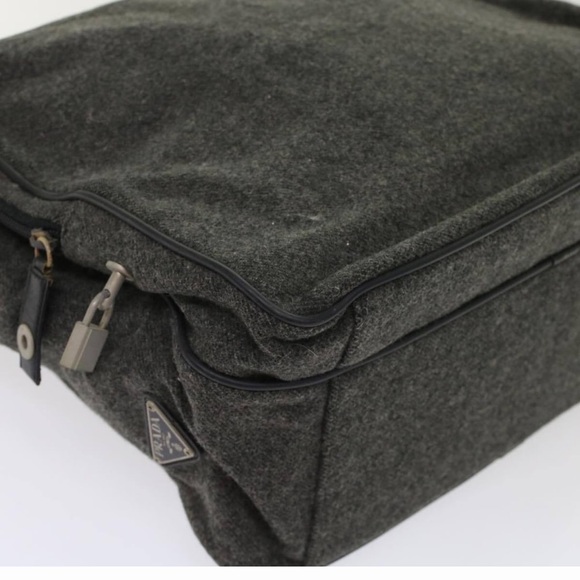 Pre-loved Prada Black and Gray Wool Messenger/ Shoulder Bag Fall/WinterVibes - Picture 14 of 16